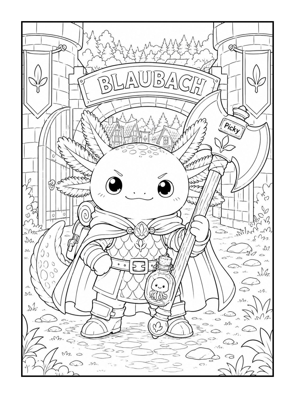 Am Tor von Blaubach – Lineart