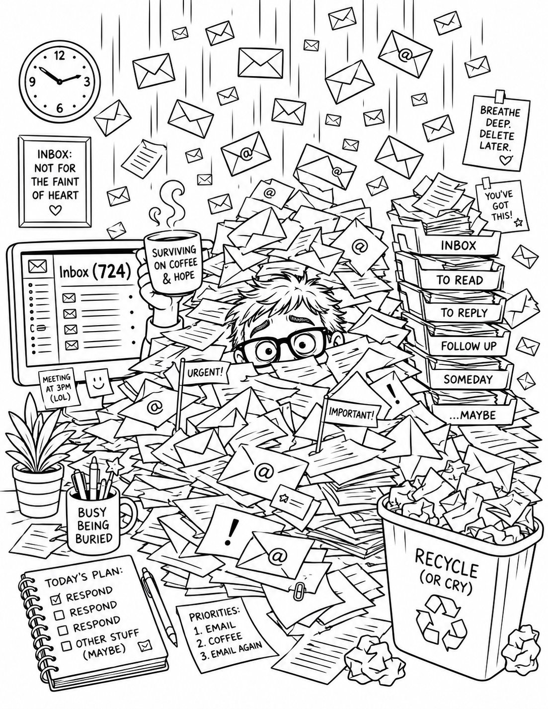 Malbuch Seite – CozyMadness Illustration
